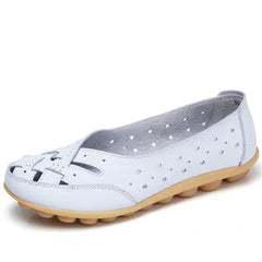 Muriel® | Ultrabequeme Lederballerinas in Weiß