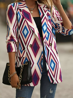 Alarice | Eleganter Blazer mit geometrischem Druck in Mehrfarbig
