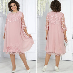Elina | Stilvolles Damen Midikleid lässig-elegant in Rosa