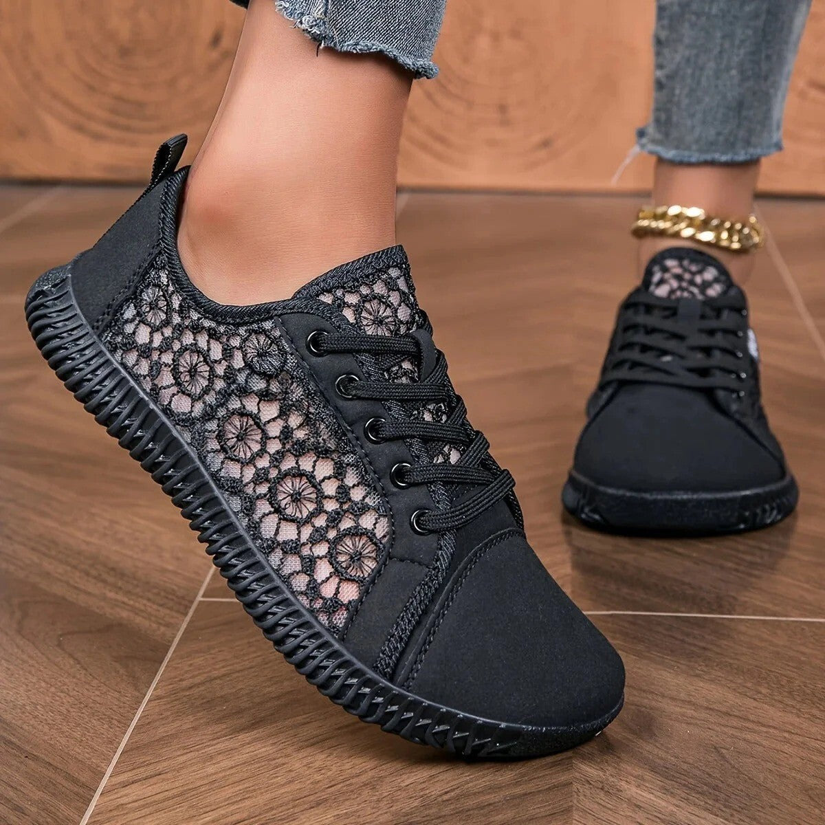 Damskie | Atmungsaktive Slip-On-Mokassins aus Mesh für Damen