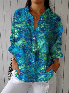 Ashlyn | Pfauengrazie Bluse in Mehrfarbig