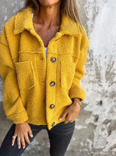 Damen Winter Teddy Mantel | Langarm
