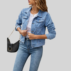 Lea | Damen Lässiger Herbst Mantel in Hellblau