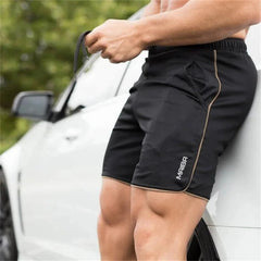 Slim Fit elastische Herren-Badehosen in Schwarz/Braun