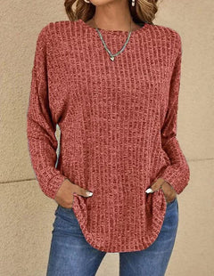 Ylva - Langärmeliger Freizeitpullover in Rosa