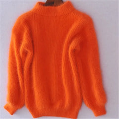 Sif - Vintage-Rollkragenpullover in Orange