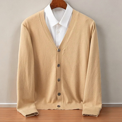 Santorini Cashmere Cardigan in Camel