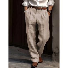 Ben | Herren Freizeit Hose mit Falten in Beige
