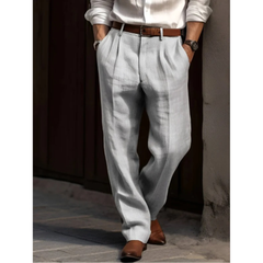 Ben | Herren Freizeit Hose mit Falten in Grau