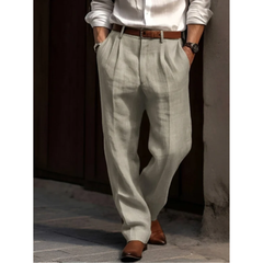 Ben | Herren Freizeit Hose mit Falten in Grün