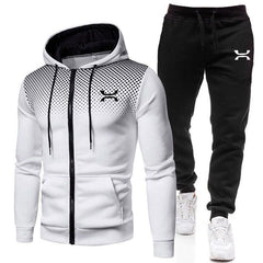 Ben | Herren Sportanzug Set mit Reißverschluss-Hoodie in Weiß