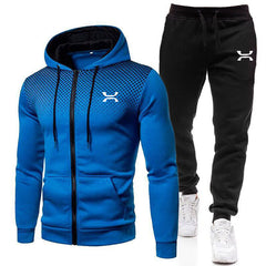 Ben | Herren Sportanzug Set mit Reißverschluss-Hoodie in Blau