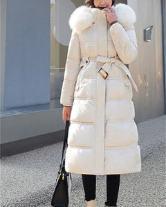 Bequeme wattierte Winterjacke für Frauen - Gabriele in Weiß