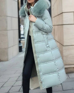 Bequeme wattierte Winterjacke für Frauen - Gabriele in Baby blau