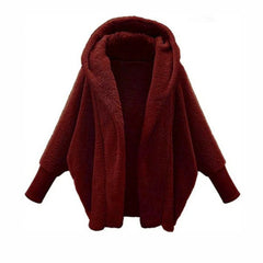 Bequeme Fleece-Strickjacke für Frauen - Charley in Rot