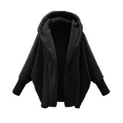 Bequeme Fleece-Strickjacke für Frauen - Charley in Schwarz