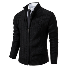 Bequeme Herrenstrickjacke für den Winter -Toni in Schwarz