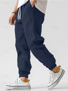 Bequeme Sommerhosen aus Leinen - Clive in Marineblau