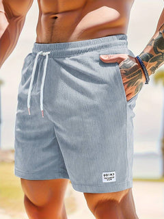 Bequeme sportliche Strandshorts - Marko in Hellgrau-Blau