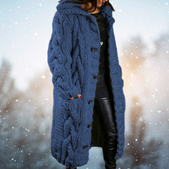 Bequeme Strickjacke aus Grobstrick - Yvonne in Marineblau