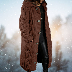 Bequeme Strickjacke aus Grobstrick - Yvonne in Braun