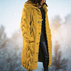 Bequeme Strickjacke aus Grobstrick - Yvonne in Gelb