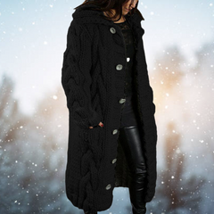 Bequeme Strickjacke aus Grobstrick - Yvonne in Schwarz