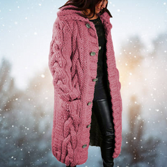 Bequeme Strickjacke aus Grobstrick - Yvonne in Rosa