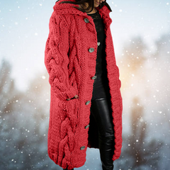 Bequeme Strickjacke aus Grobstrick - Yvonne in Rot