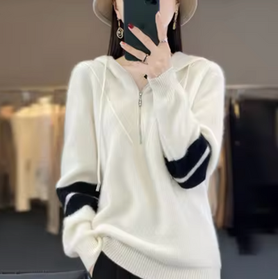 Warmer Pullover mit Kapuze - Olea