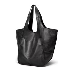 Charlotte | Übergroße Veganleder Tote Bag mit Magnetverschluss in Obsidian