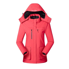 Berta | Thermo Jacke mit Kapuze in Korallenrot