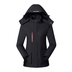 Berta | Thermo Jacke mit Kapuze in Schwarz