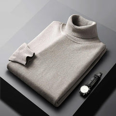 Bertram | Herren Rollkragenpullover Langarm in Beige