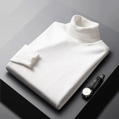 Bertram | Herren Rollkragenpullover Langarm in Weiß