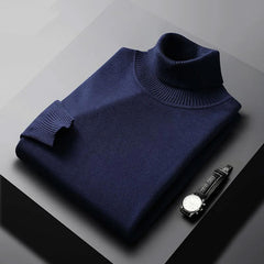 Bertram | Herren Rollkragenpullover Langarm in Dunkelblau