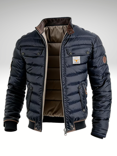 Bianca | Luxuriöse gesteppte Jacke in Marineblau