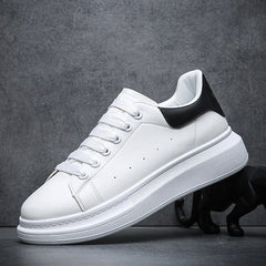 Plattform-Schnürsneaker für Herren in Weiß/Schwarz