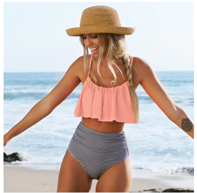 Laura® | Bunter Bikini mit Rüschen