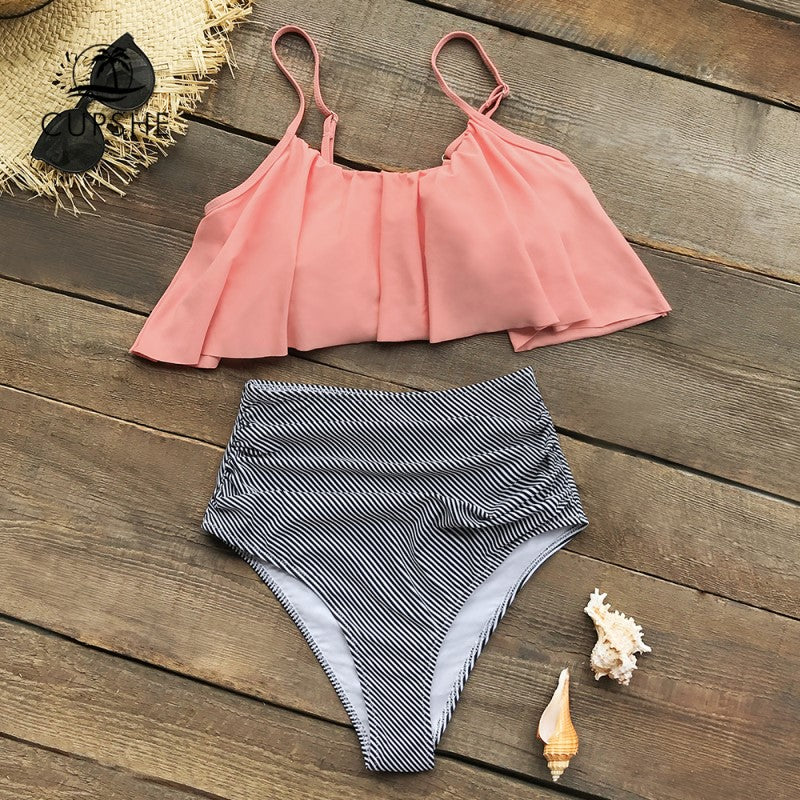 Laura® | Bunter Bikini mit Rüschen