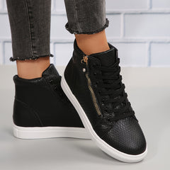 Birte | Damen High-Top Sneaker in Schwarz