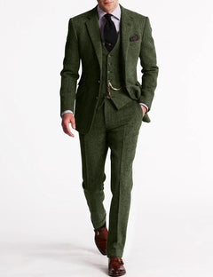 Franky | 3-teiliges Herren-Set – Business-Blazer, Weste & Hose in Grün