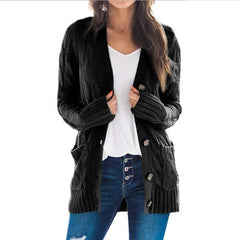 Lässiger Cardigan für Damen | Langarm in Schwarz