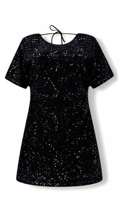 Guinevere - Paillettiertes Minikleid in Schwarz