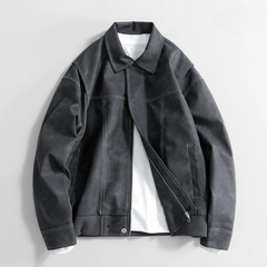 Lorenzo - Lederjacke in Grau