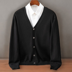 Santorini Cashmere Cardigan in Black