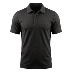 Dario | Atmungsaktives Stretch Poloshirt in Espresso Schwarz