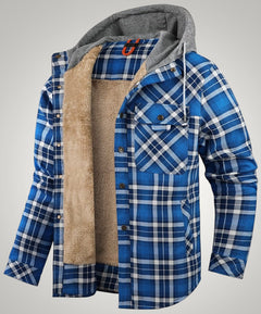 Henry | Herren Gefütterte Karierte Hemdjacke in Blau