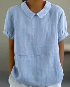 Ingrid | Klassische Kragenbluse in Blau
