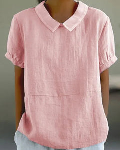 Ingrid | Klassische Kragenbluse in Hellrosa